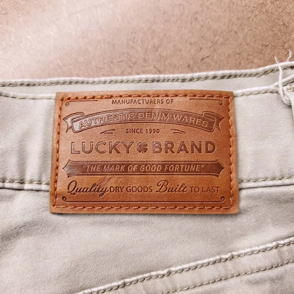 Lucky Brand 121 Slim Straight Pants Men 30x30 Tan‎ Stretch Chino Casual Workwear